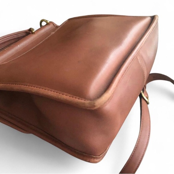 Vintage Authentic Leather Coach Willis Satchel Shoulder Bag #9927 Crossbody Tan - Picture 10 of 16